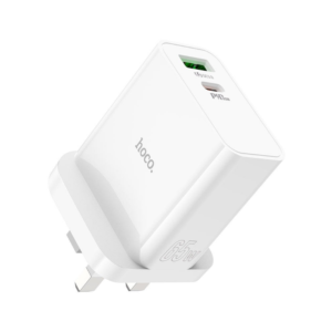 Hoco C113B 65W Type C + USB-A Charging Plug - Image 1